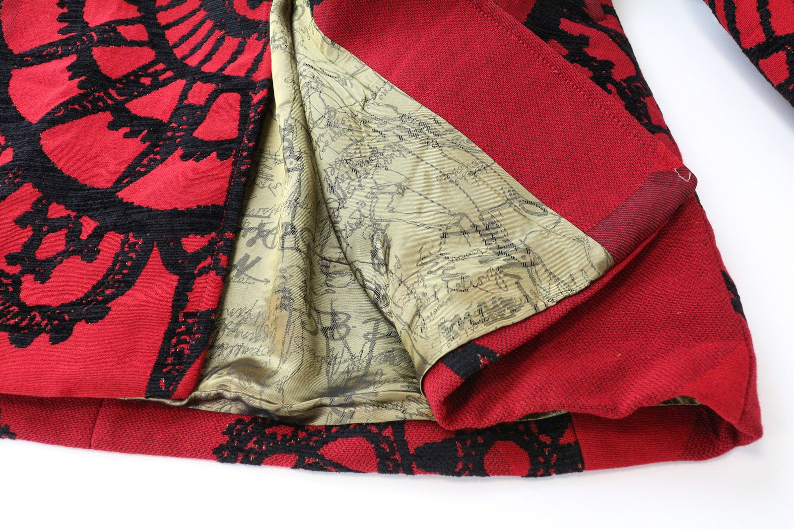 DESIGUAL Soul Migration Women's Coat 38 Red Multi Patterned Lined Classic Style