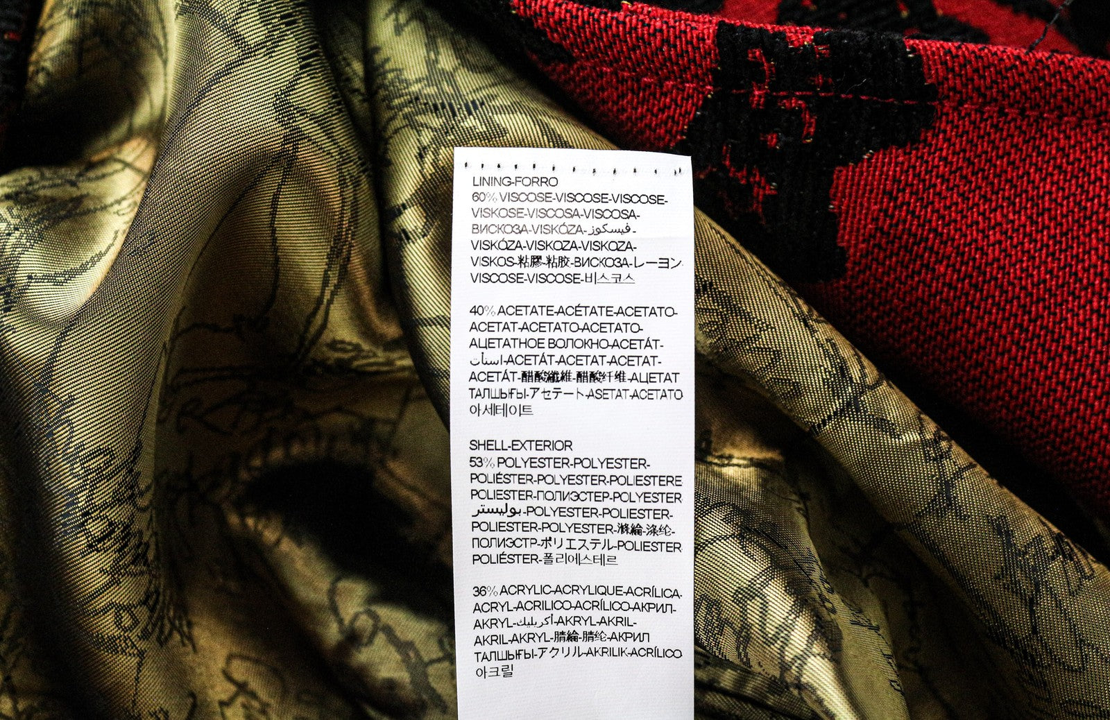 DESIGUAL Soul Migration Women's Coat 38 Red Multi Patterned Lined Classic Style