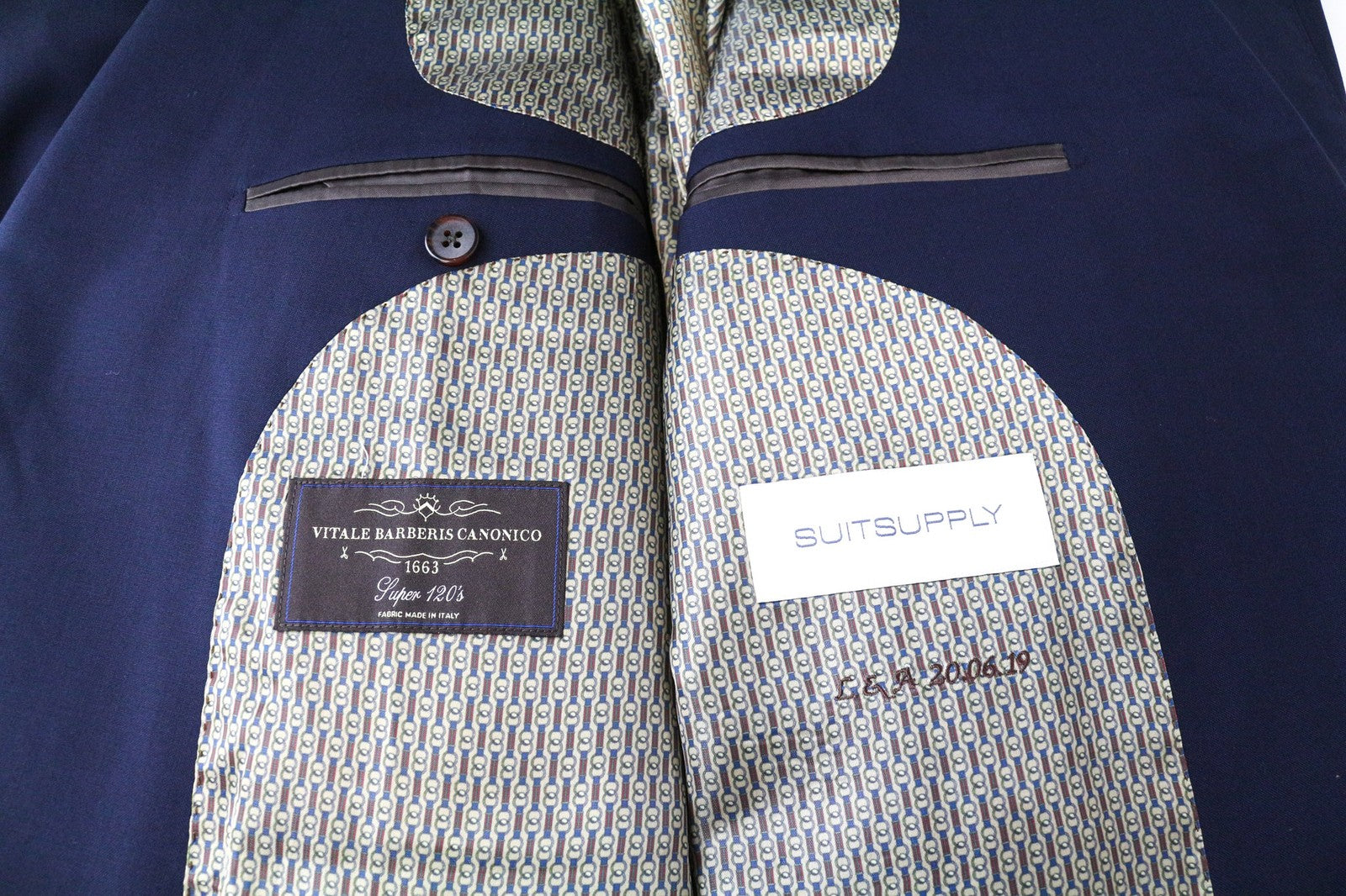 SUITSUPPLY La Spalla Men's Suit UK56S 2Pc Navy Blue Wool Classic Formal