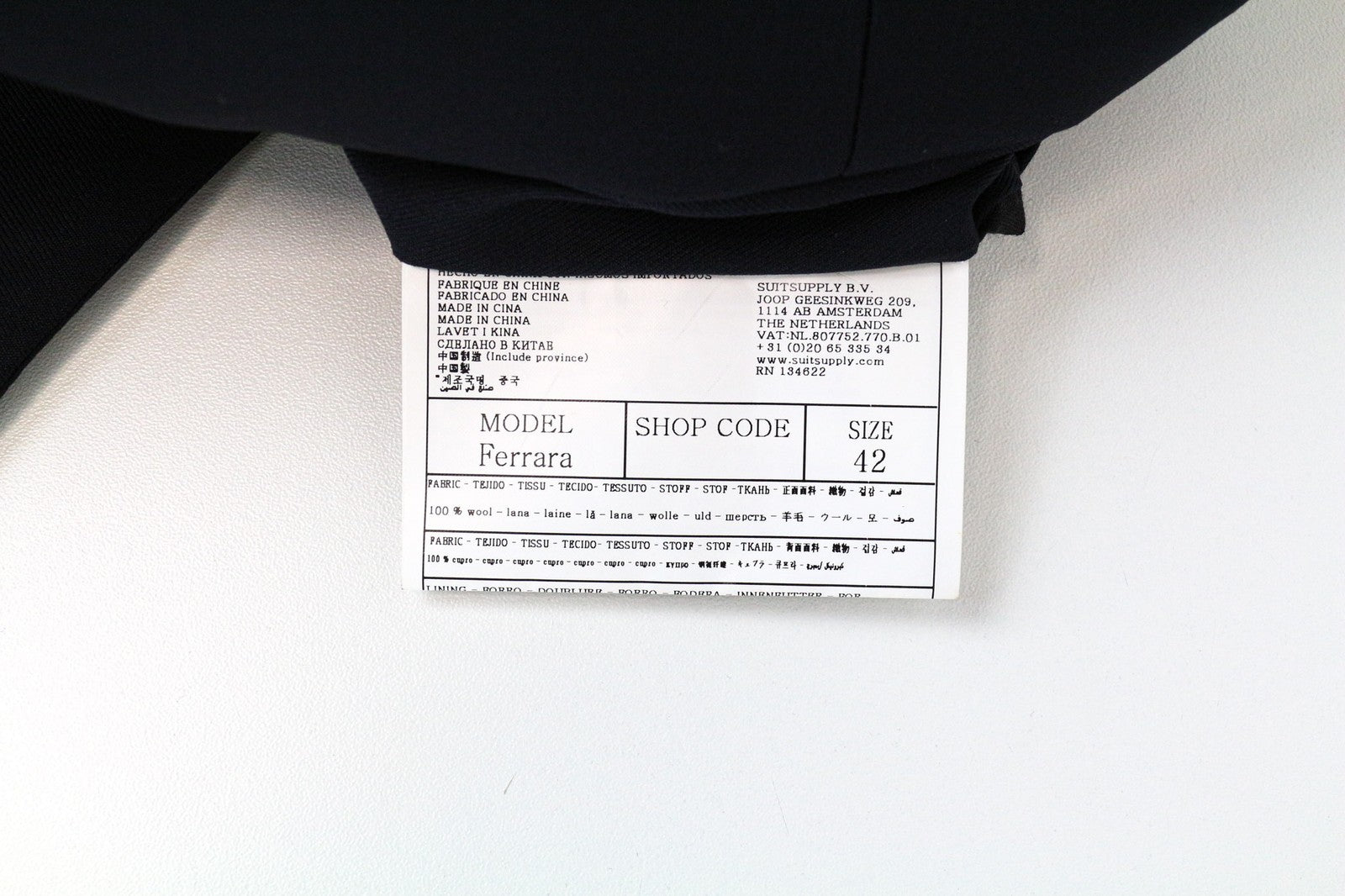 SUITSUPPLY Ferrara Men's Waistcoat UK32R Wool Navy Blue Formal Vest Lined