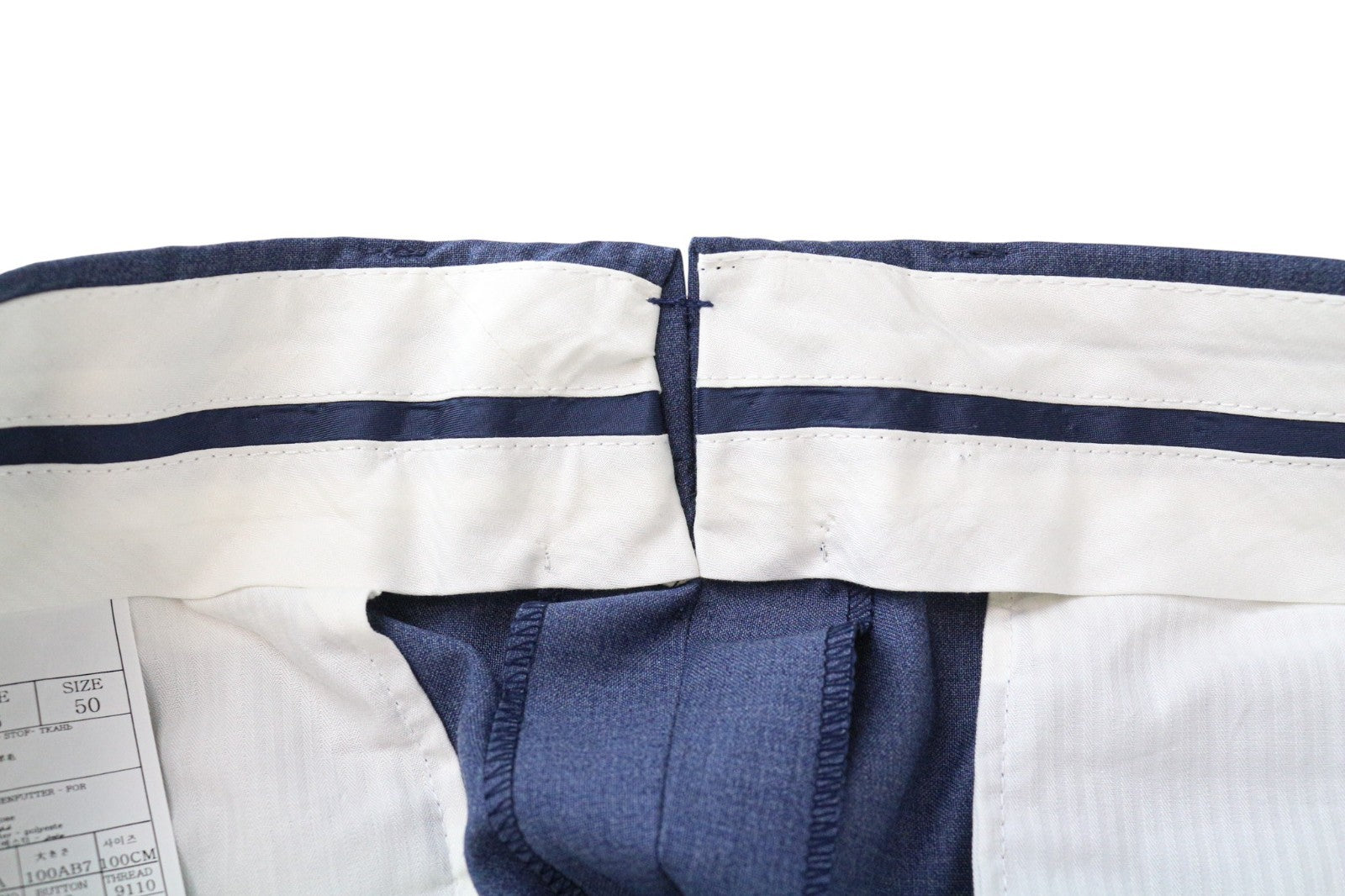 SUITSUPPLY Brescia Men's Pants UK40R Blue Wool Pleated Lined Smart Trousers