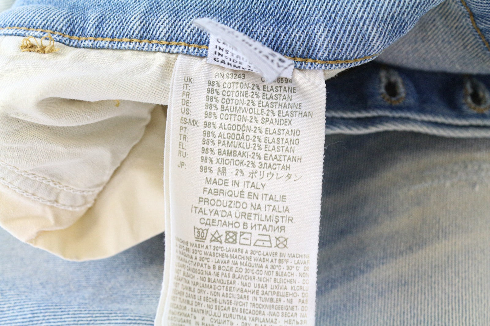 DIESEL D-Eetar 081AK Men's Jeans W28/L32 Blue Stretch Tapered Fit Distressed