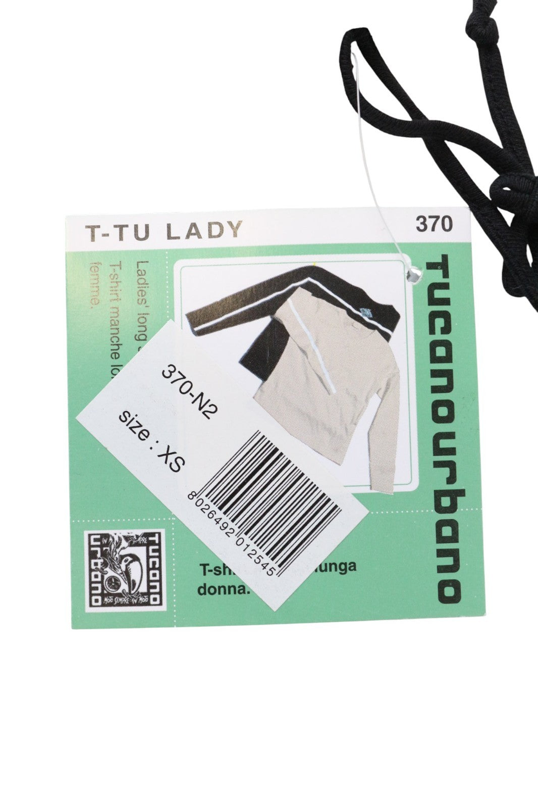 TUCANO URBANO T-TU Lady Women's Shirt XS Black Long Sleeve Cotton Logo Casual