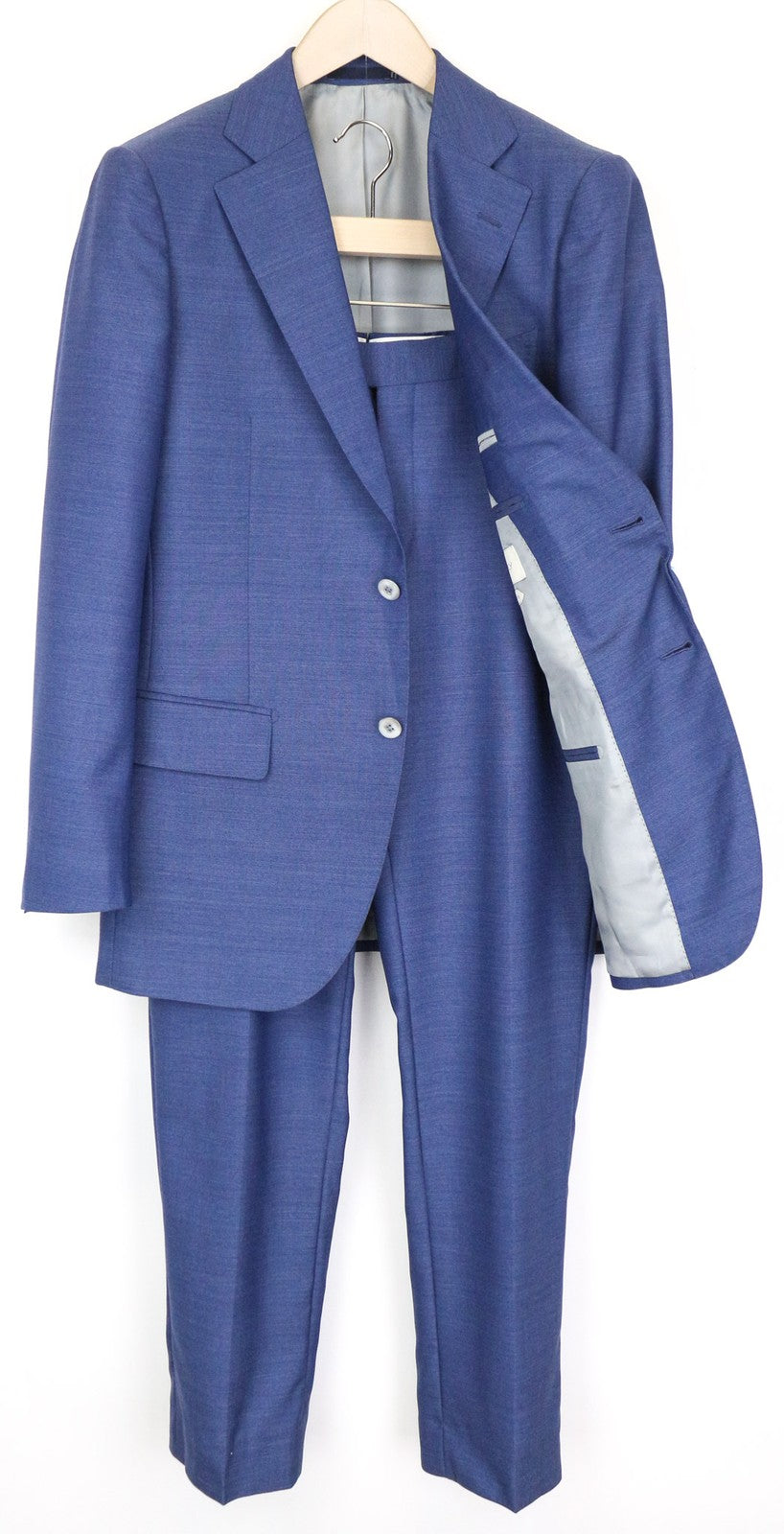 SUITSUPPLY Lazio Men's Suit UK38R Blue Pure Wool Slim 2Pc Super 110s Fabric