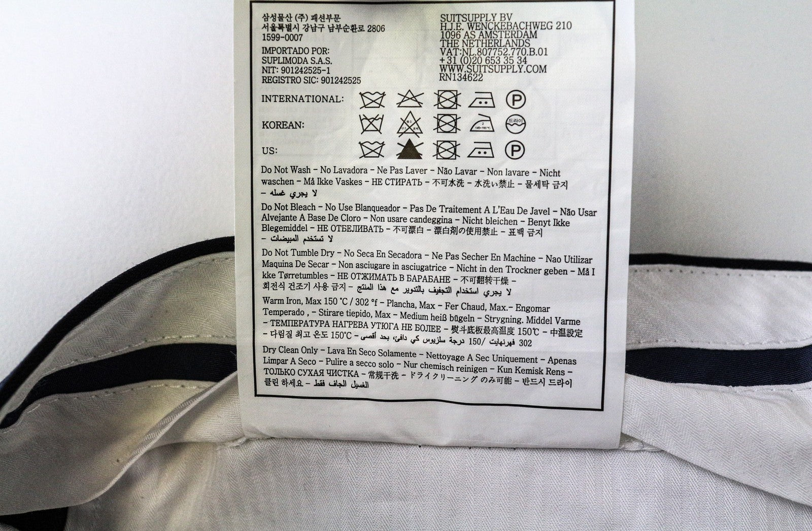 SUITSUPPLY Brescia Men's Pants UK36S Navy Blue Wool Pleated Lined Smart Fit