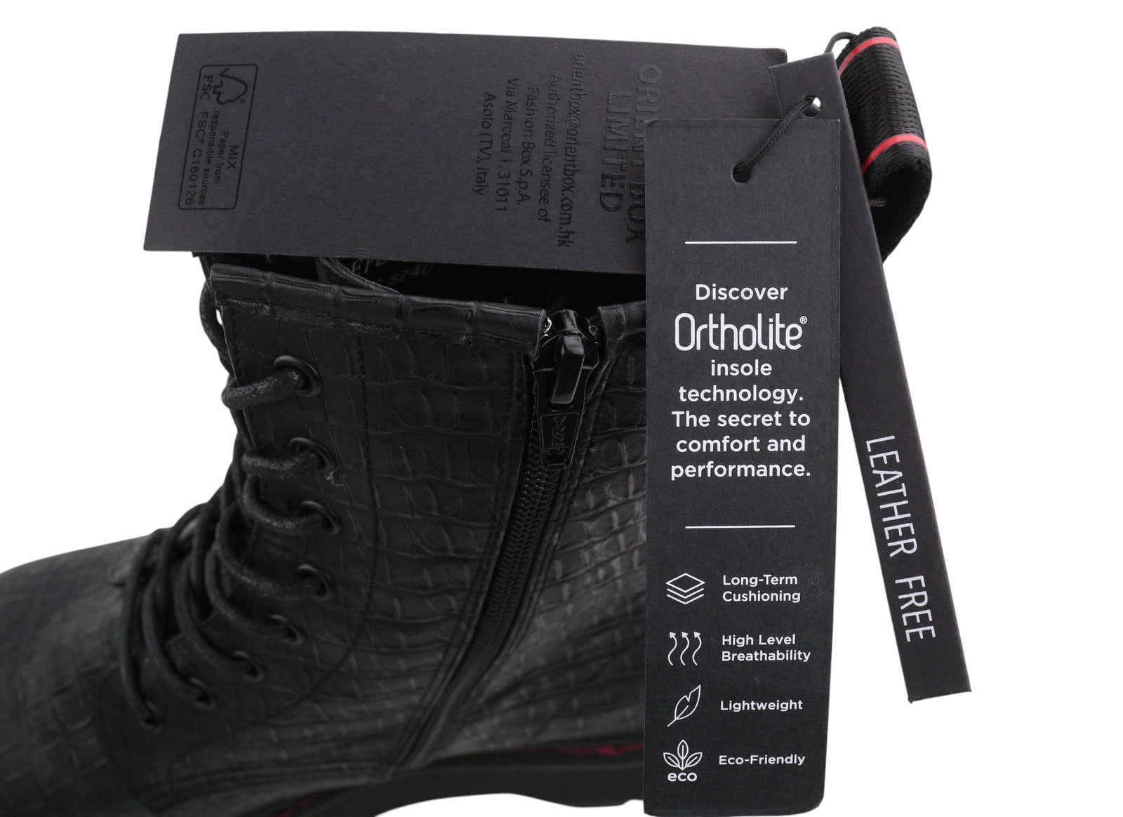 REPLAY Women Boots EU40 Black Ortholite Croc Pattern Platform Sole Ankle Top