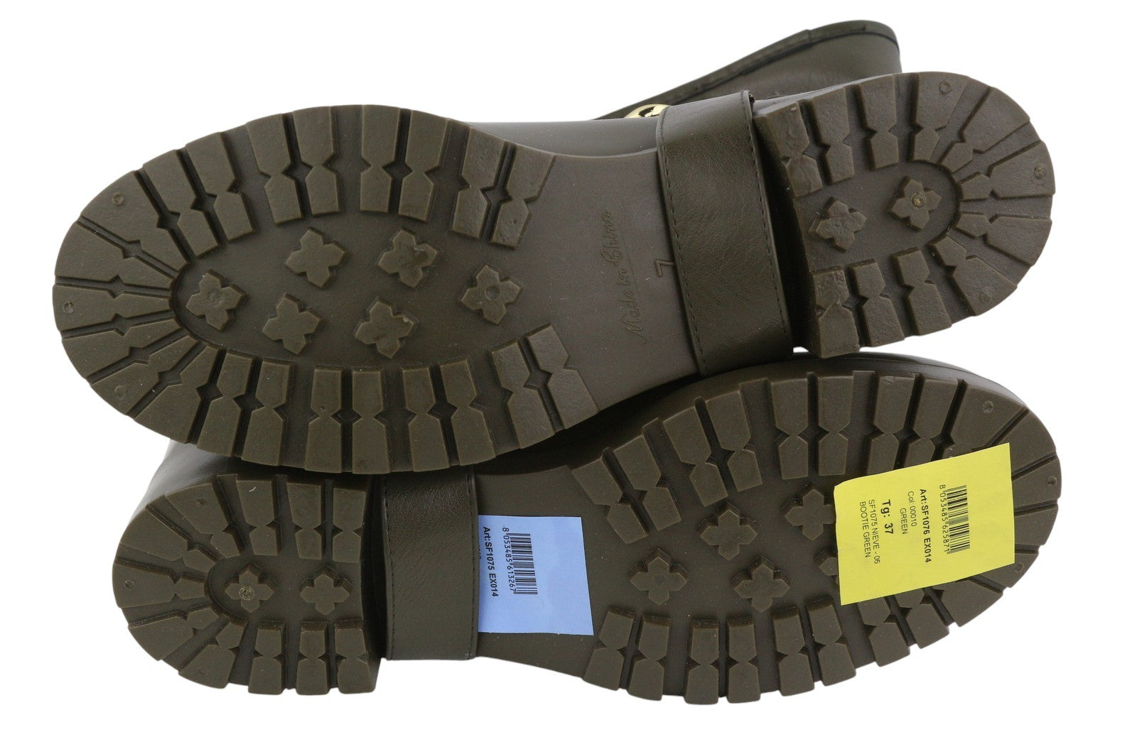 LIU JO Nieve Women Boots EU37 Green Gold Tone Details Round Toe Ankle-Top RRP155