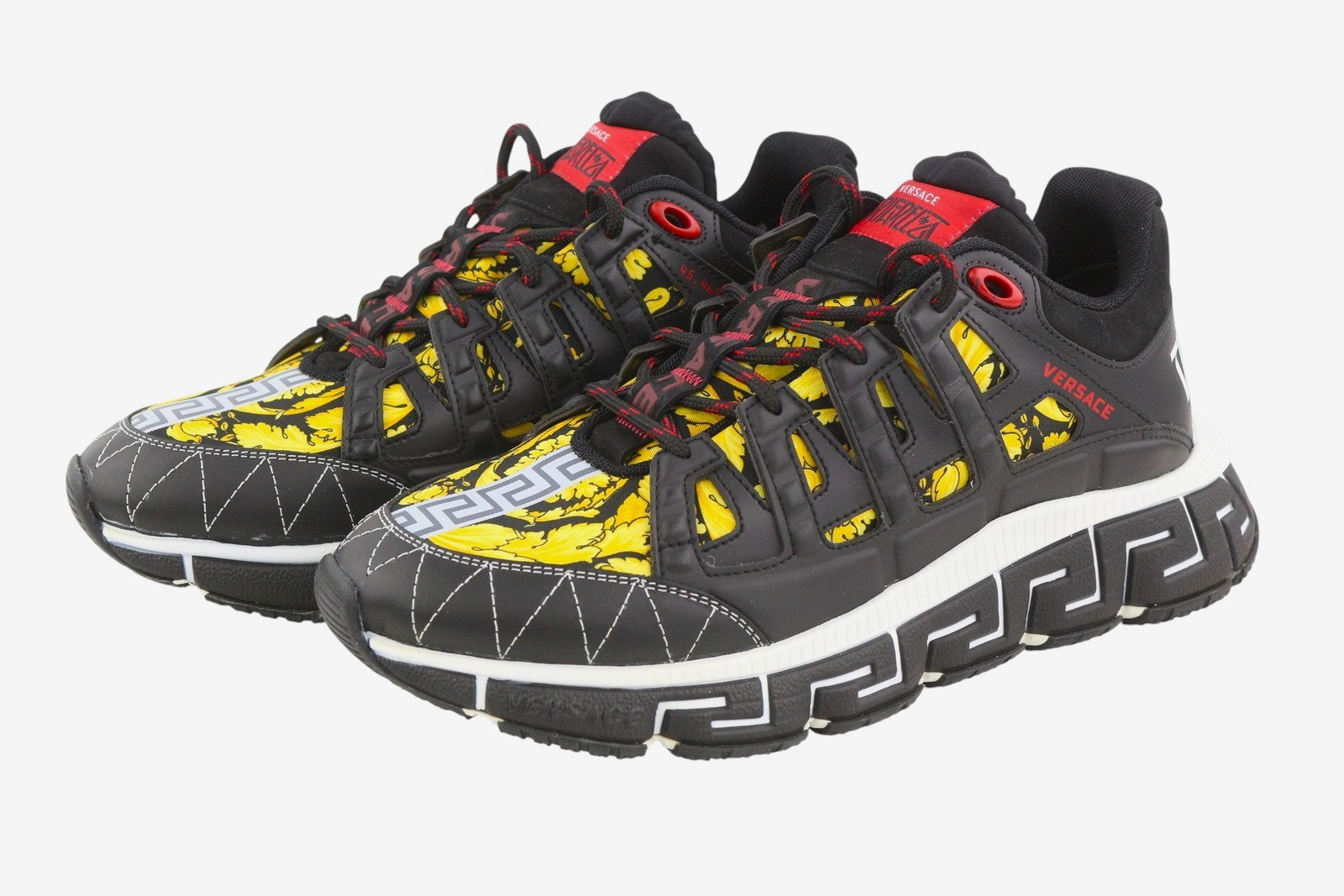 VERSACE Trigreca Men Sneakers EU43.5 Black Greca Cushioning System Laced RRP850
