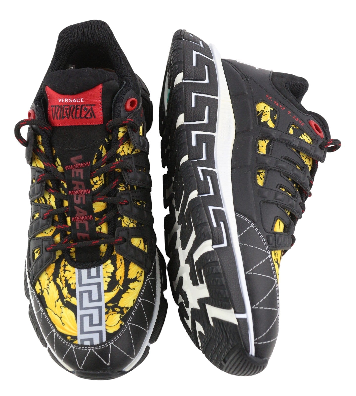 VERSACE Trigreca Men Sneakers EU43.5 Black Greca Cushioning System Laced RRP850