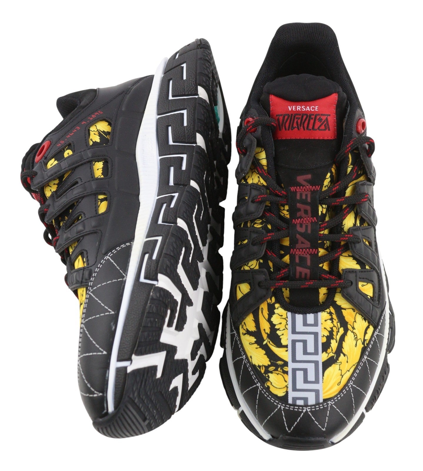 VERSACE Trigreca Men Sneakers EU43.5 Black Greca Cushioning System Laced RRP850