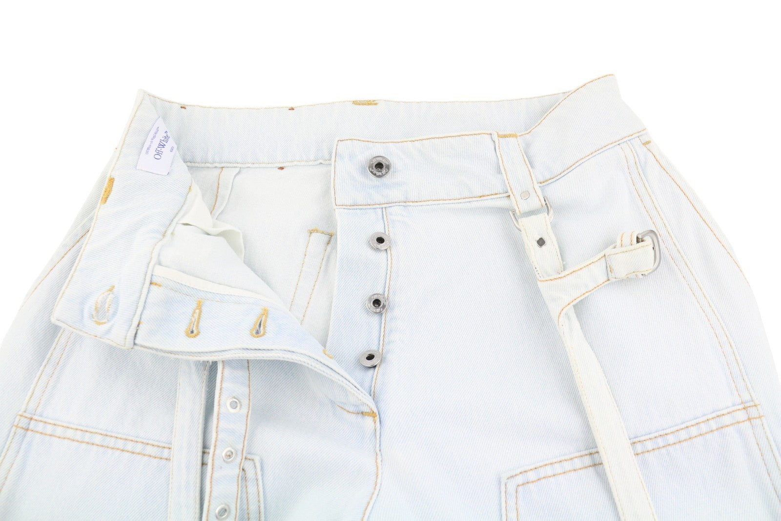 OFF-WHITE c/o VIRGIL ABLOH Bleach Cargo Over Women Jeans W26 Loose Baggy RRP2088