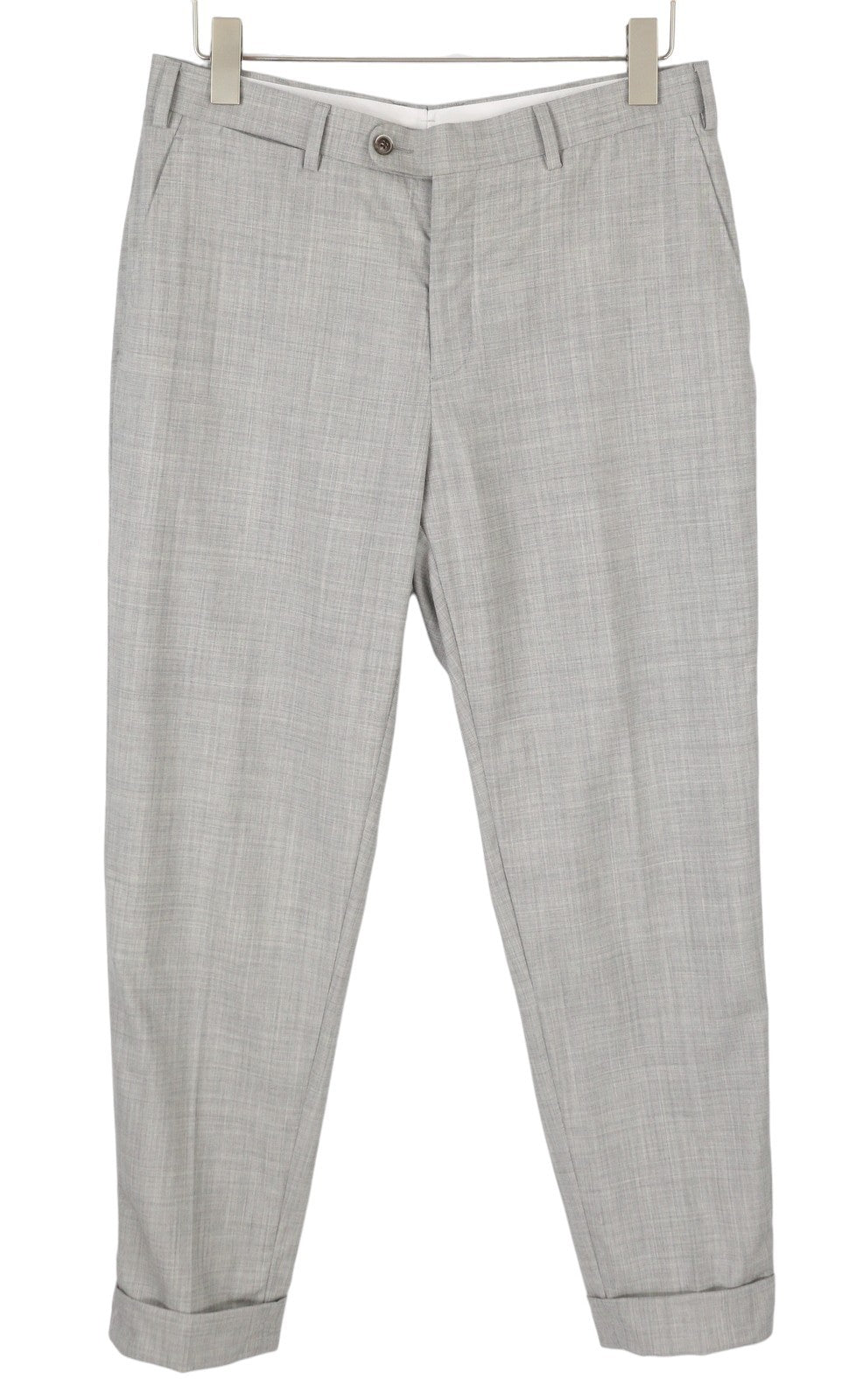 SUITSUPPLY Brescia Turn-Up SF Men Trousers UK34 Melange Pure Wool Super 120's