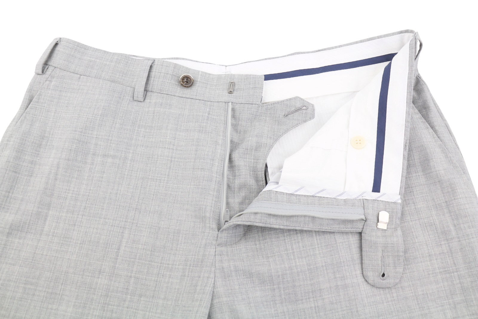 SUITSUPPLY Brescia Turn-Up SF Men Trousers UK34 Melange Pure Wool Super 120's