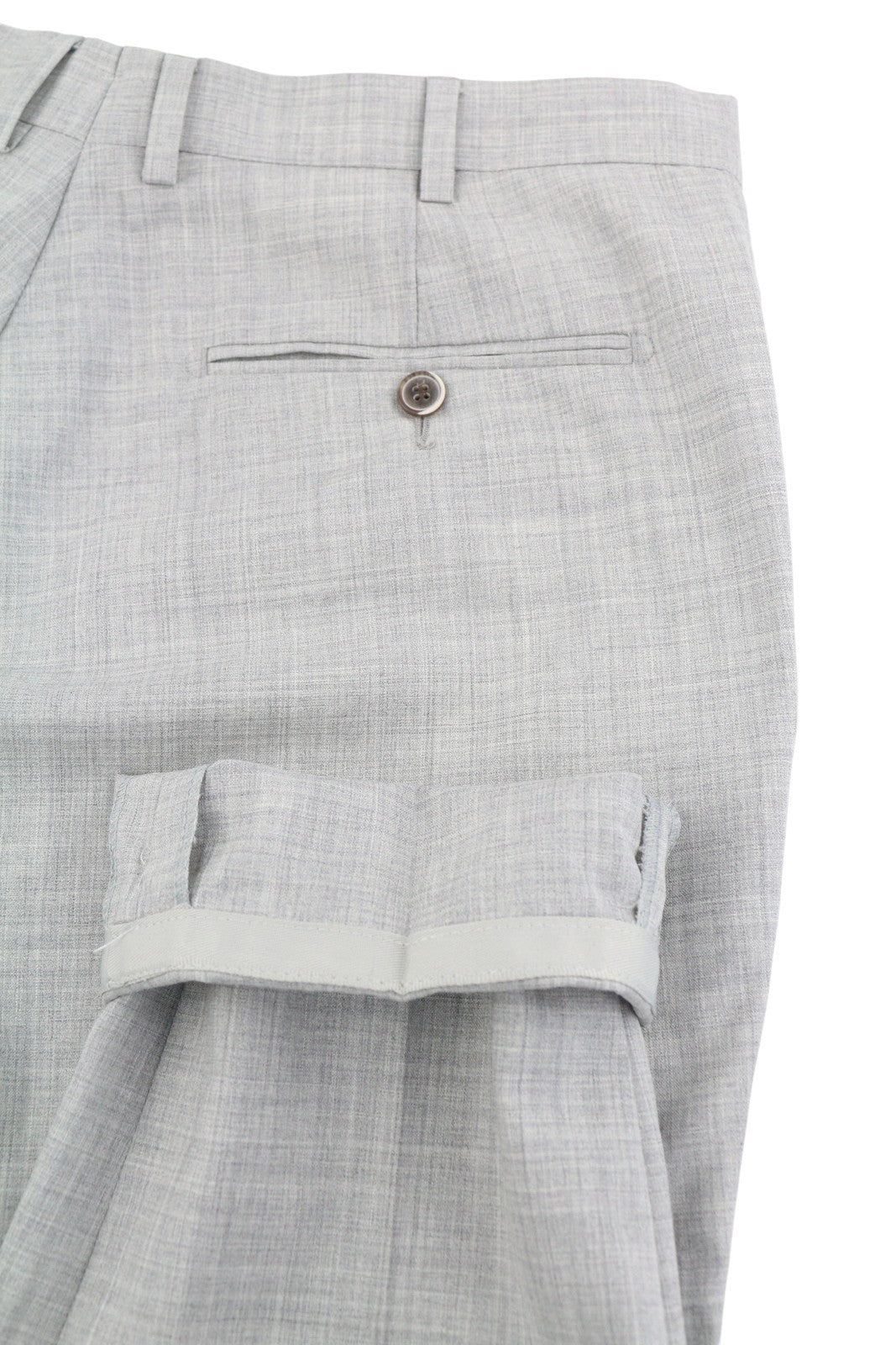 SUITSUPPLY Brescia Turn-Up SF Men Trousers UK34 Melange Pure Wool Super 120's