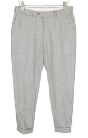 SUITSUPPLY Soho Turn-Up Men Trousers UK32R Grey Melange Pure Wool Super S120