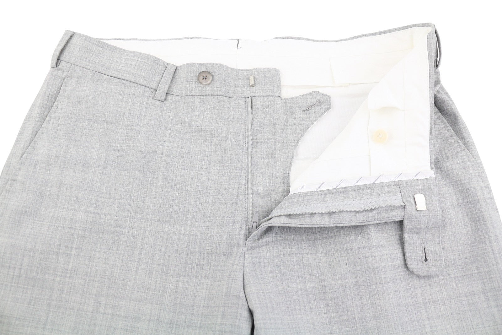 SUITSUPPLY Soho Turn-Up Men Trousers UK32R Grey Melange Pure Wool Super S120