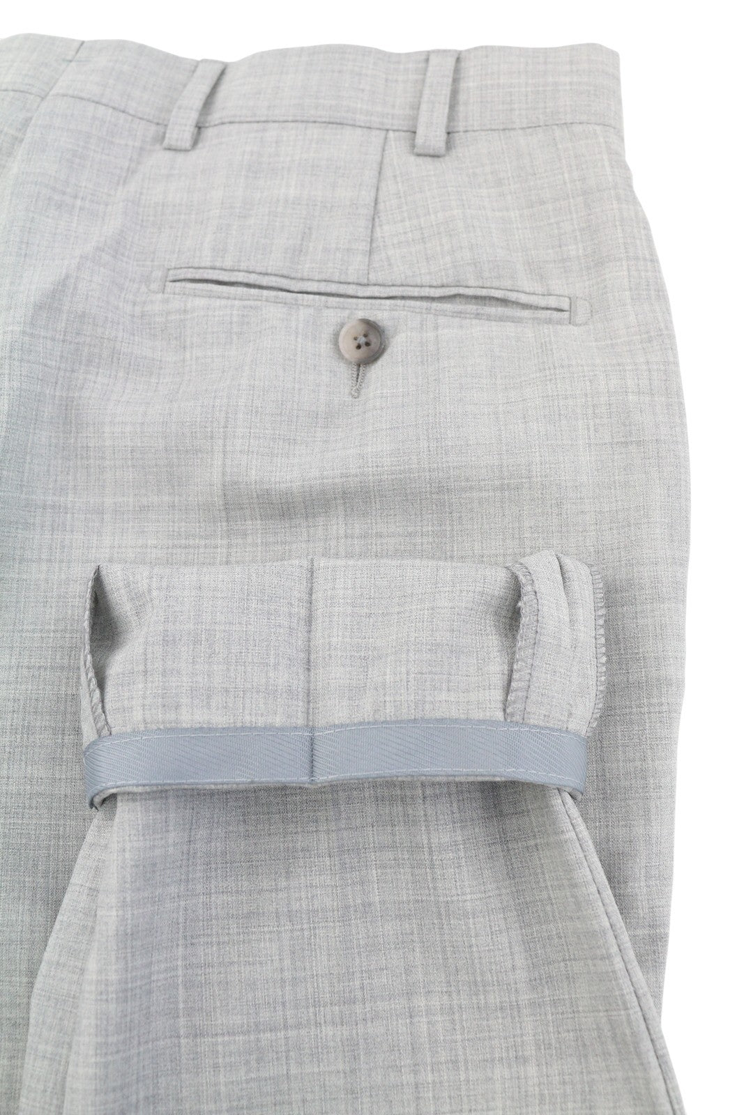 SUITSUPPLY Soho Turn-Up Men Trousers UK32R Grey Melange Pure Wool Super S120