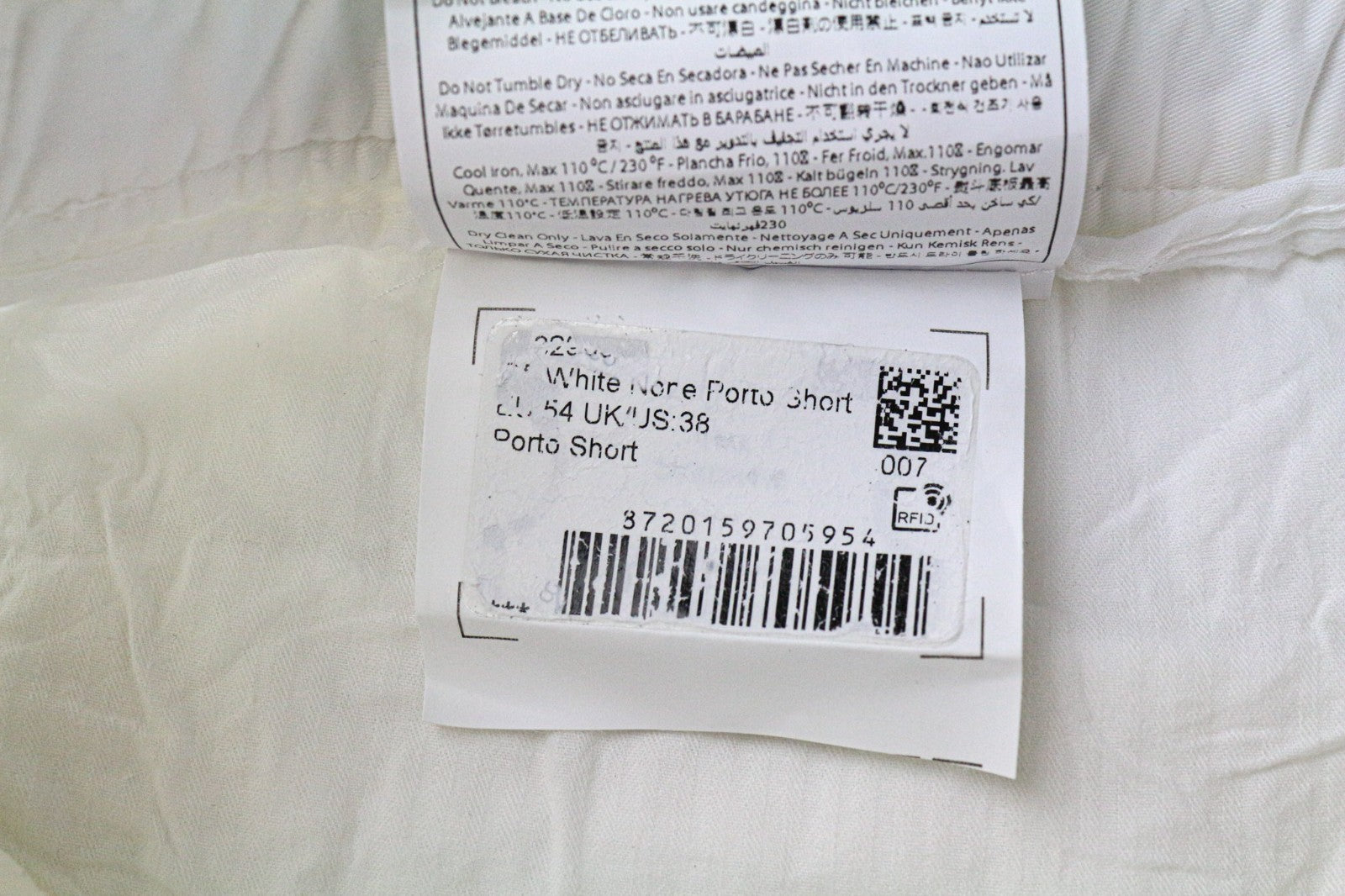 SUITSUPPLY Porto Men's Shorts UK38R White Stretch Cotton Summer Flat Front