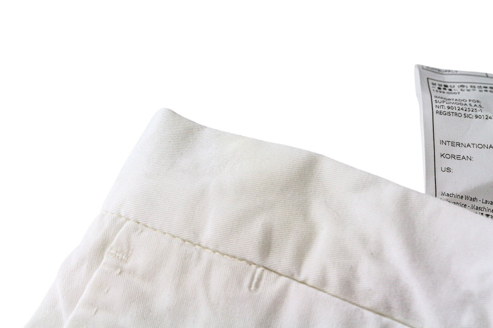 SUITSUPPLY Porto Men's Shorts UK38R White Stretch Cotton Summer Flat Front