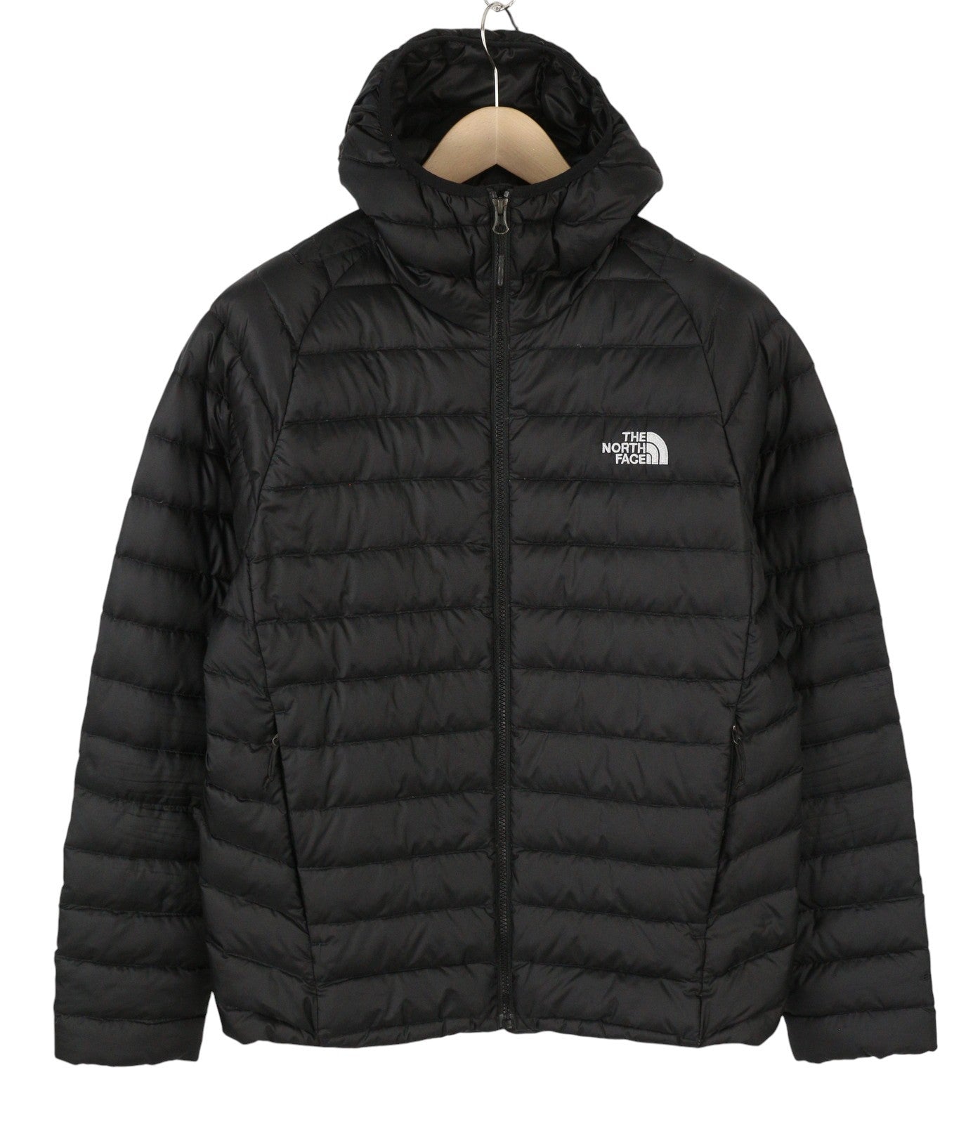 THE NORTH FACE Travail Men Jacket M Black 800 Down Filled Quilted Hooded Puffer