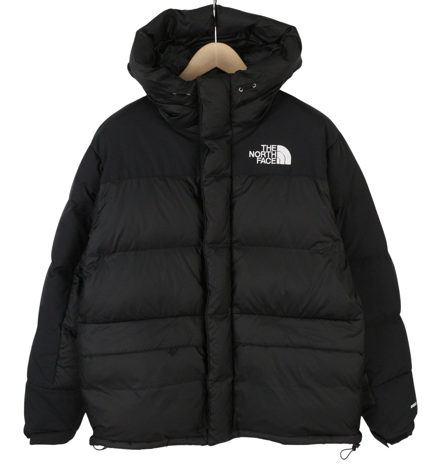 THE NORTH FACE Men Jacket M Black 550 Down Filled Quilted Hooded Full Zip Logo