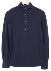 SUITSUPPLY Men's Polo Shirt 35/36 Navy Blue Cotton Extra Slim Fit Style