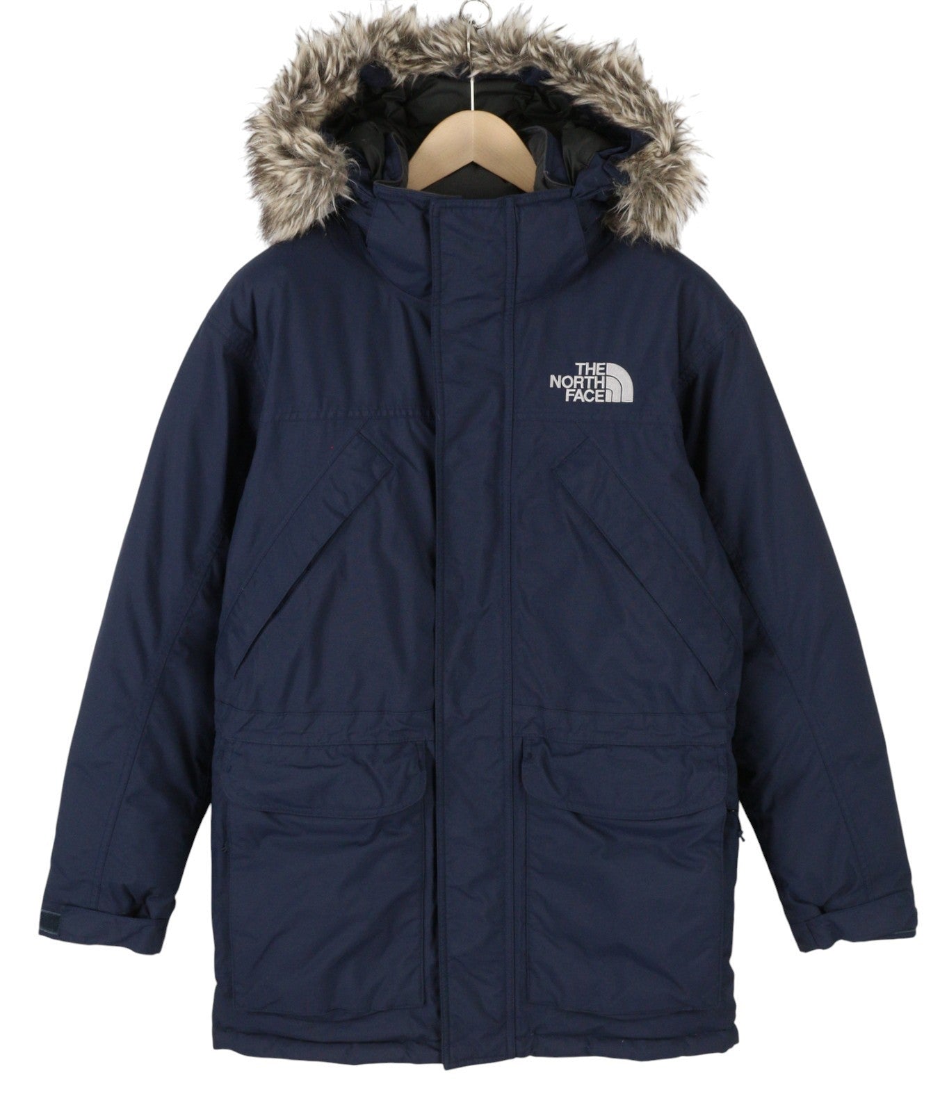 THE NORTH FACE Men Jacket XS Dark Blue 550 Down Filled Hooded Full Zip Parka