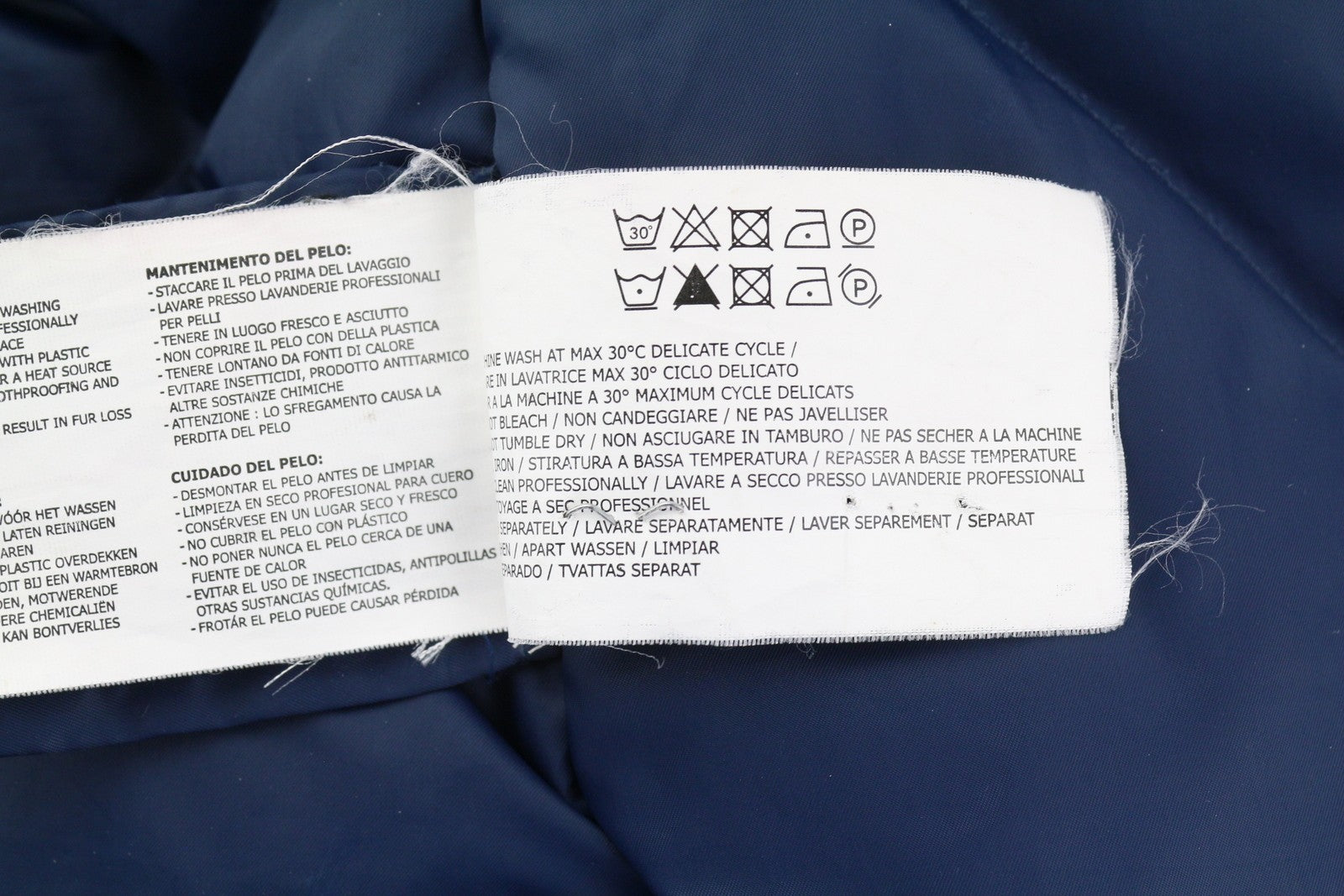 WOOLRICH Women Jacket XS Dark Blue Duck Down Filled Real Fur Hooded Full Zip