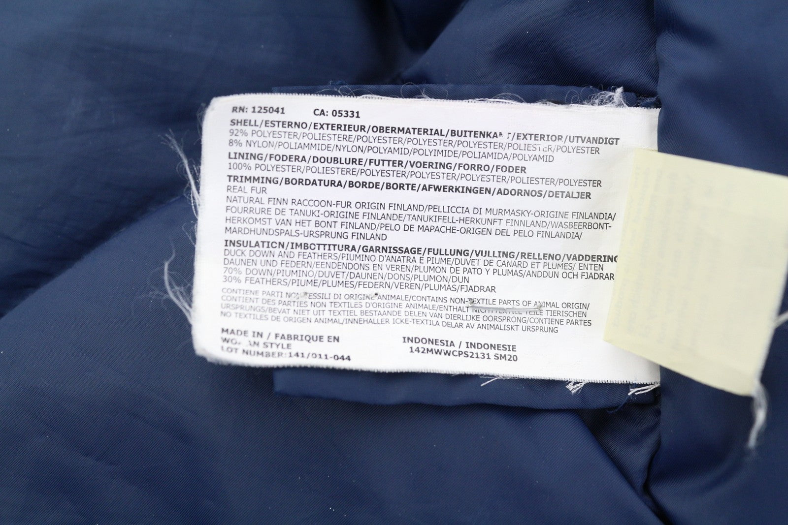 WOOLRICH Women Jacket XS Dark Blue Duck Down Filled Real Fur Hooded Full Zip