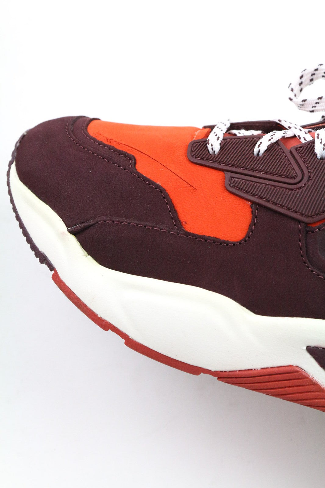 TIMBERLAND A249K Women's Sneakers UK4.5 Burgundy Leather Lace Up Low Top