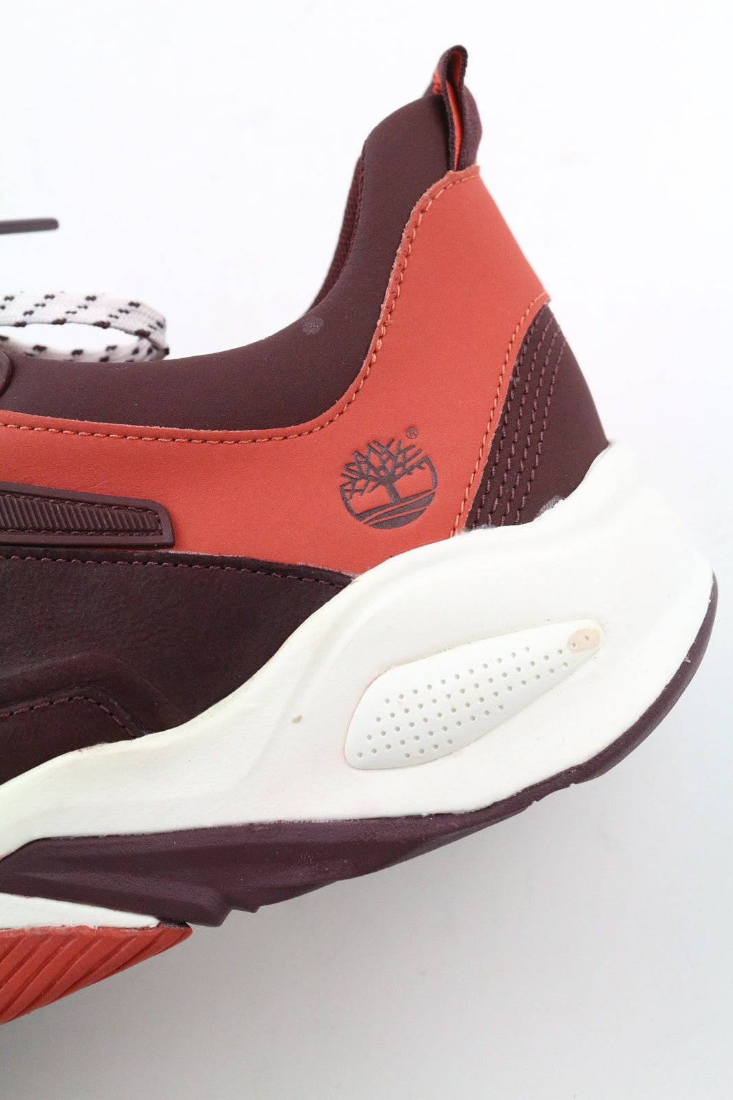 TIMBERLAND A249K Women's Sneakers UK4.5 Burgundy Leather Lace Up Low Top