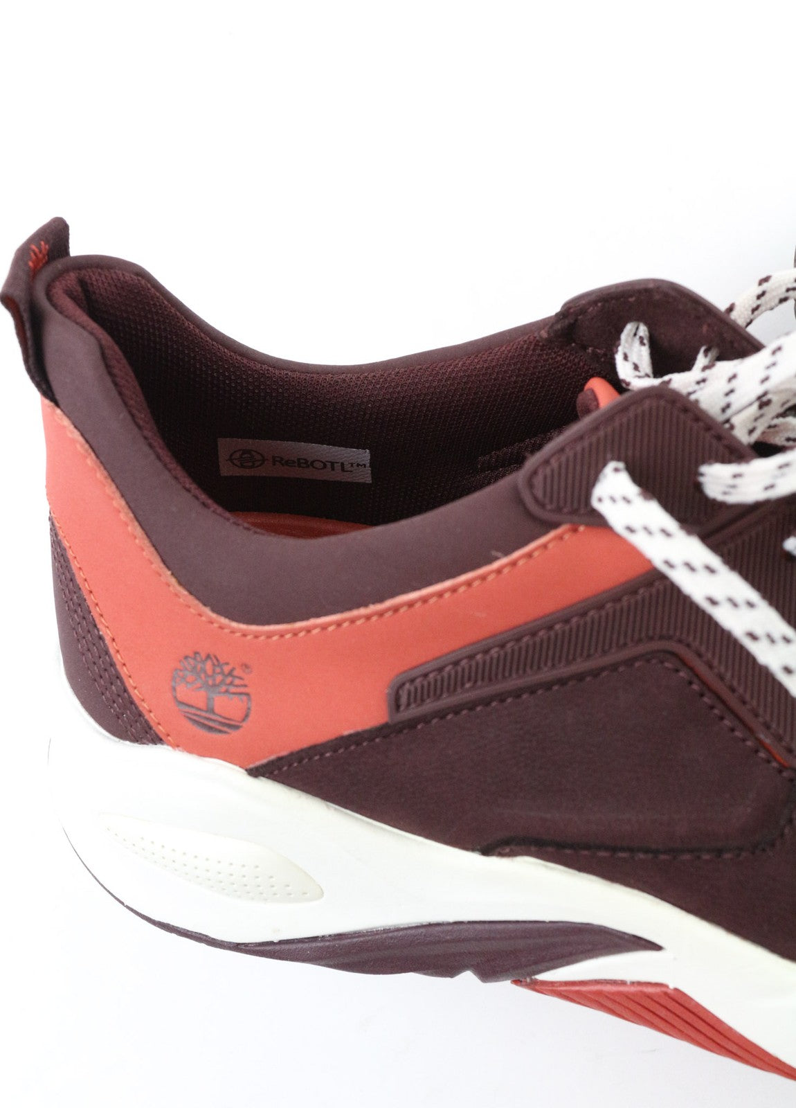 TIMBERLAND A249K Women's Sneakers UK4.5 Burgundy Leather Lace Up Low Top
