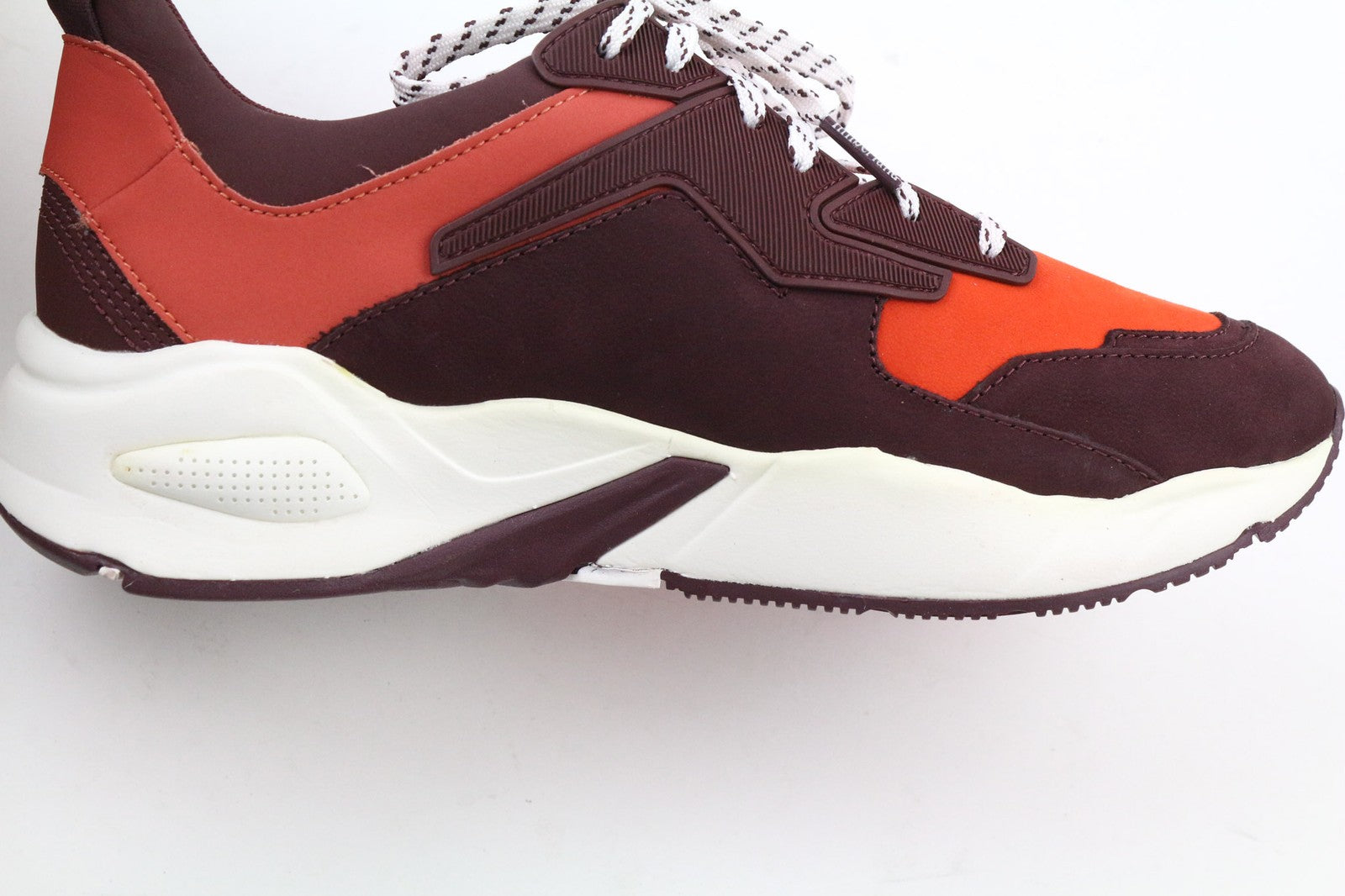 TIMBERLAND A249K Women's Sneakers UK4.5 Burgundy Leather Lace Up Low Top