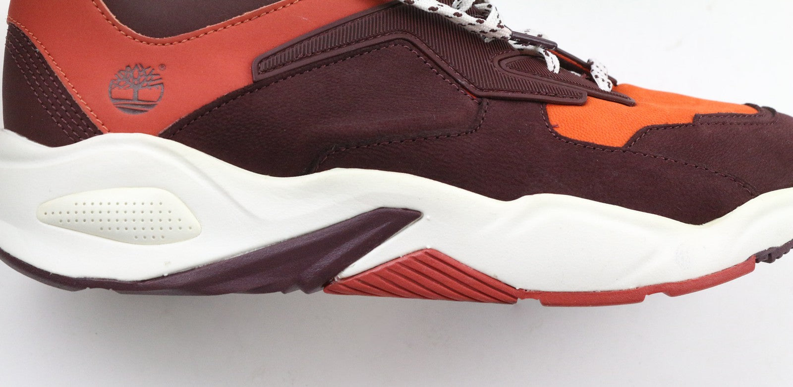 TIMBERLAND A249K Women's Sneakers UK4.5 Burgundy Leather Lace Up Low Top