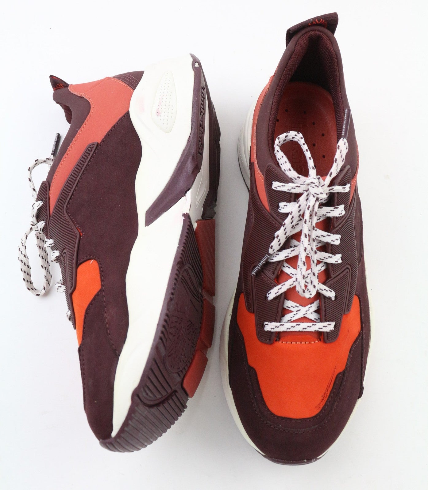 TIMBERLAND A249K Women's Sneakers UK4.5 Burgundy Leather Lace Up Low Top