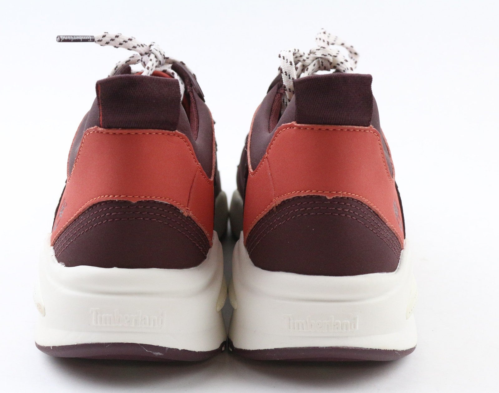 TIMBERLAND A249K Women's Sneakers UK4.5 Burgundy Leather Lace Up Low Top