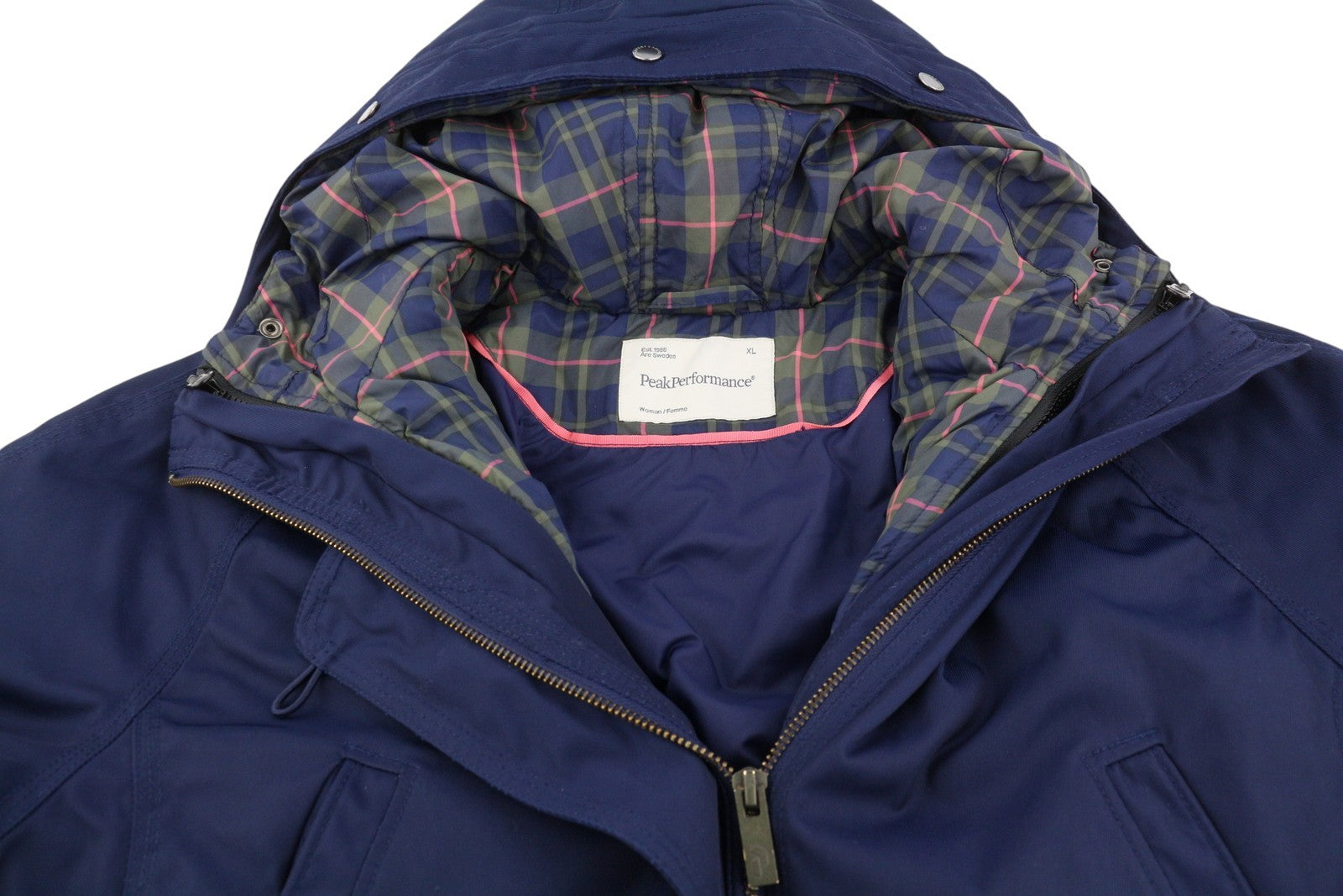 PEAK PERFORMANCE Bea Parka Women Jacket XL Blue Hooded Padded Full Zip 2in1