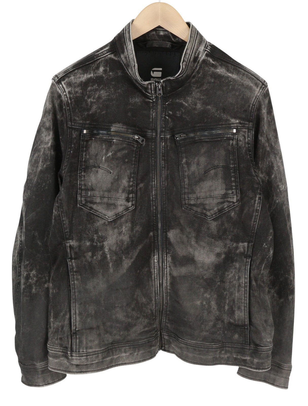 G-STAR Arc Zip Deconstructed 3D Slim Men Jacket XL Black Faded Zip Lightweight