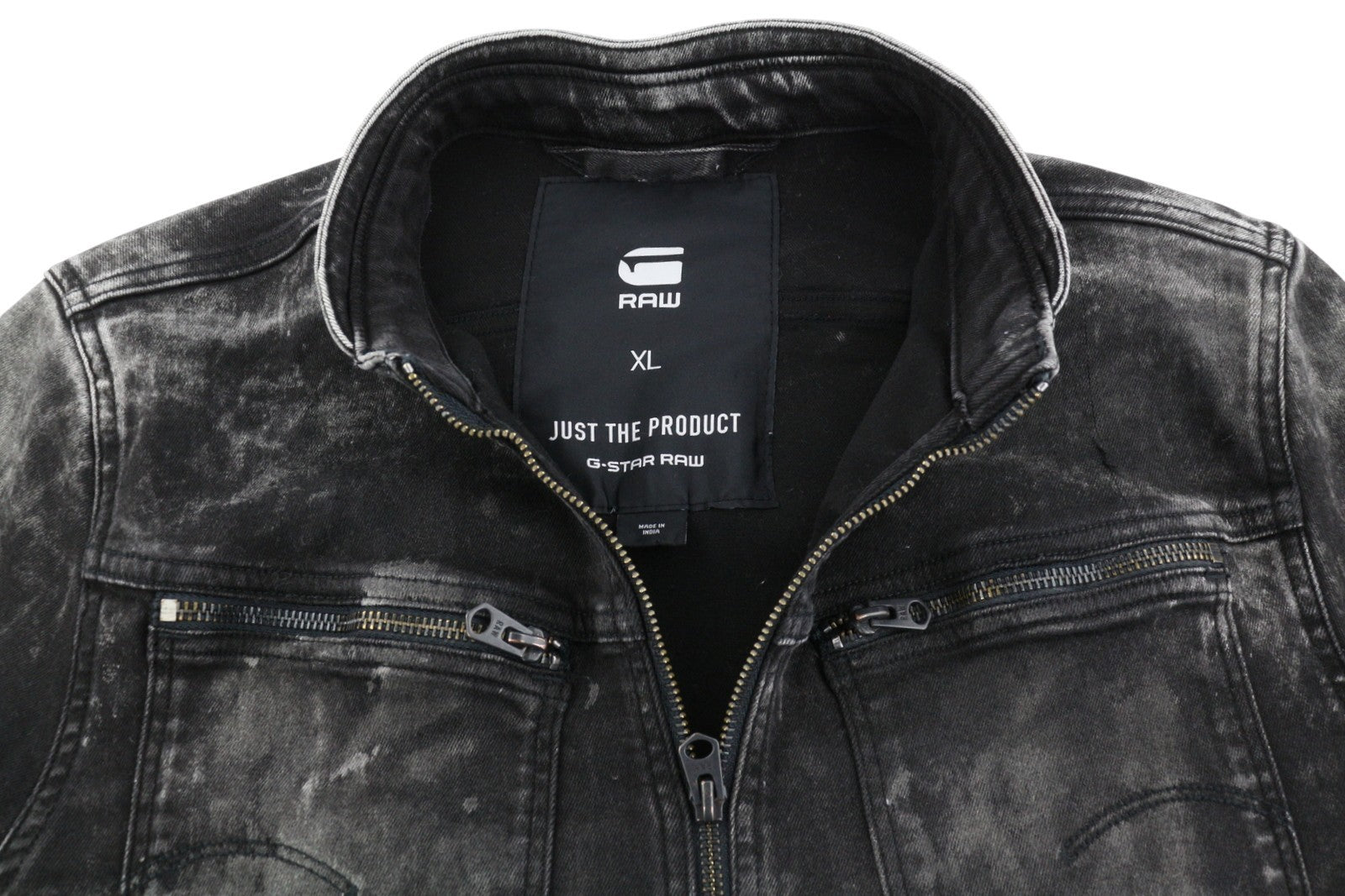 G-STAR Arc Zip Deconstructed 3D Slim Men Jacket XL Black Faded Zip Lightweight