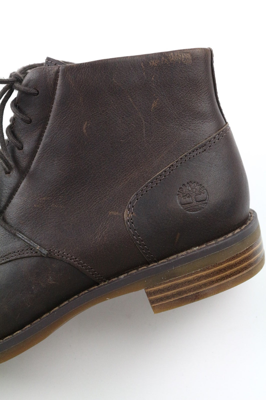 TIMBERLAND A23FH Women's Boots UK4 Brown Leather Lace Up Casual Ankle