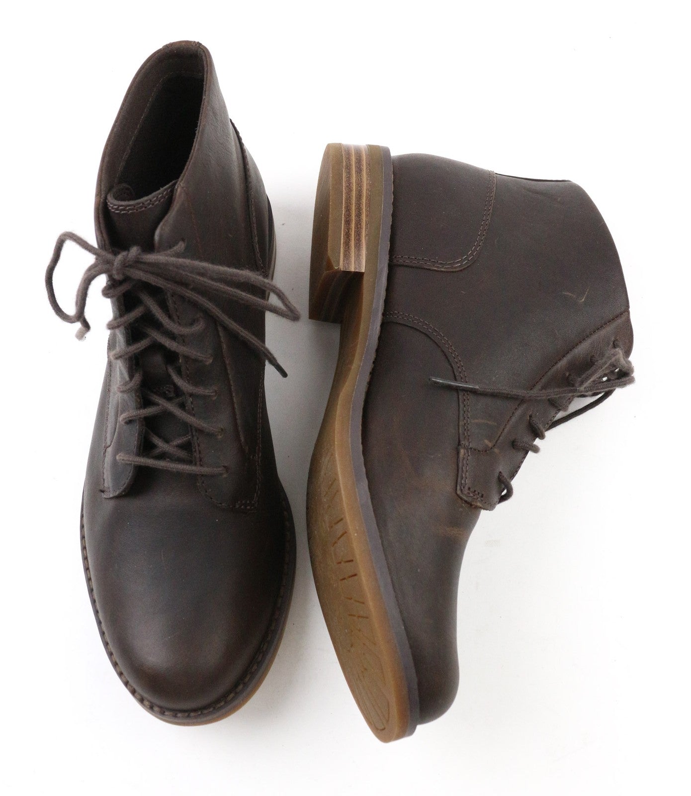 TIMBERLAND A23FH Women's Boots UK4 Brown Leather Lace Up Casual Ankle