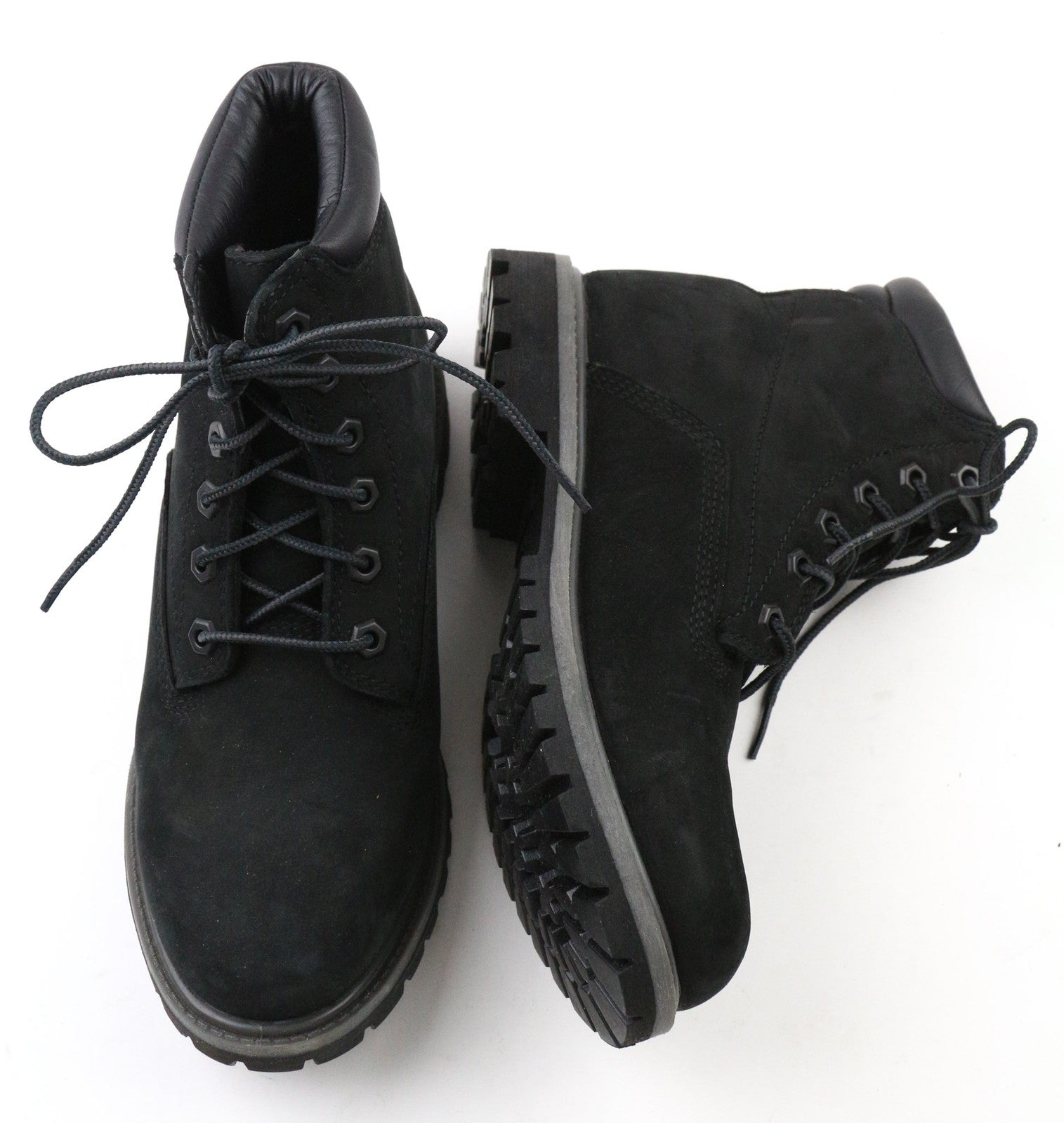 TIMBERLAND A17VM Women's Shoes UK5 Black Leather Casual Round Toe Logo