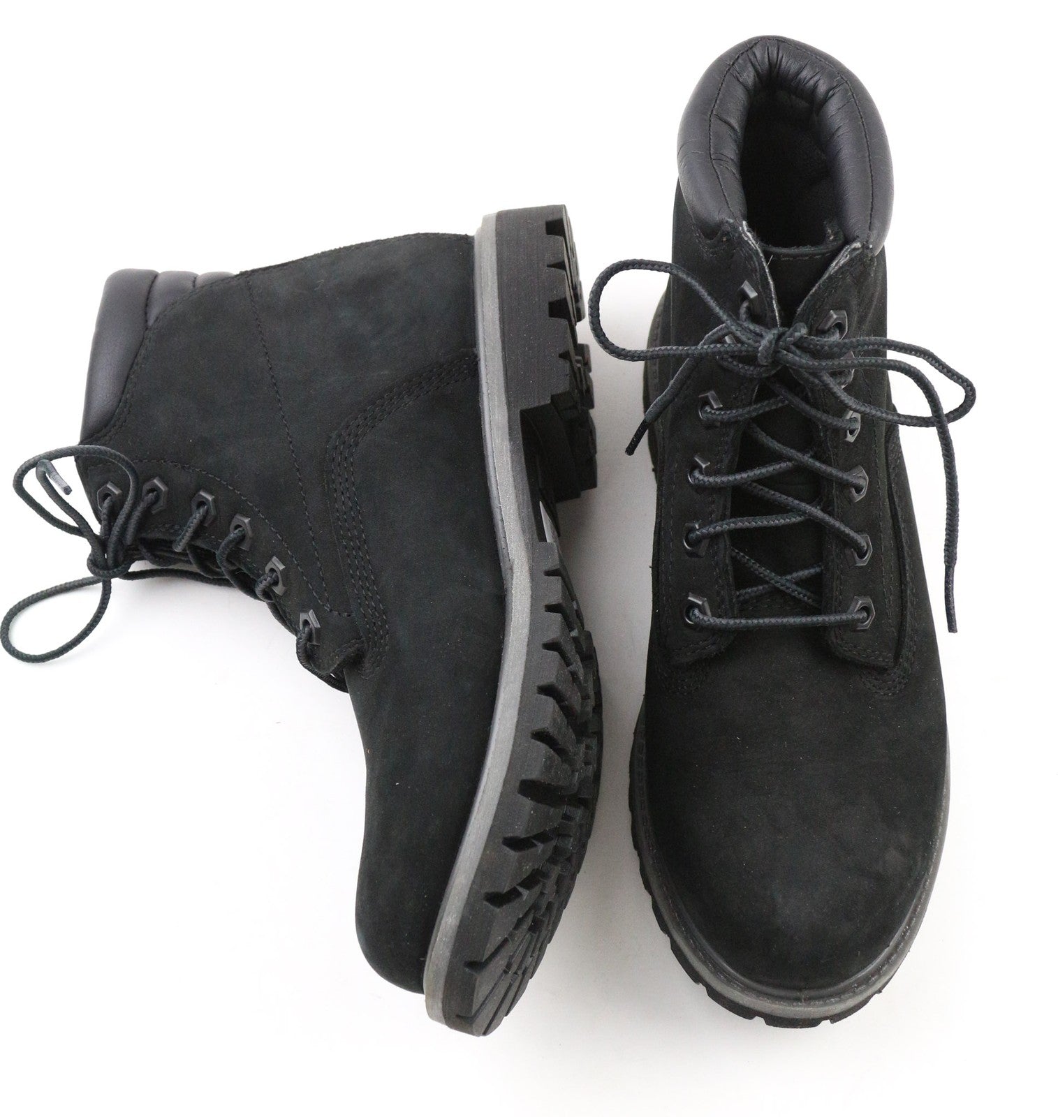 TIMBERLAND A17VM Women's Shoes UK5 Black Leather Casual Round Toe Logo