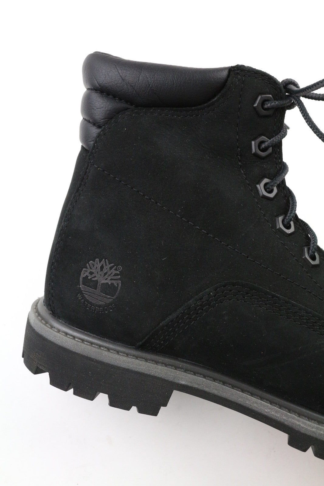 TIMBERLAND A17VM Women's Shoes UK5 Black Leather Casual Round Toe Logo