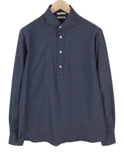 SUITSUPPLY Egyptian Cotton Men Shirt 41/42 16/16 1/2 Blue Flannel Slim Fit Polo