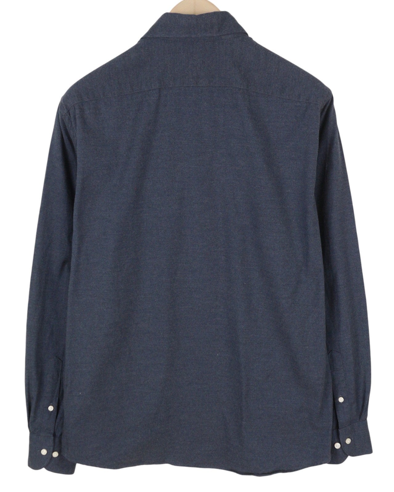 SUITSUPPLY Egyptian Cotton Men Shirt 41/42 16/16 1/2 Blue Flannel Slim Fit Polo