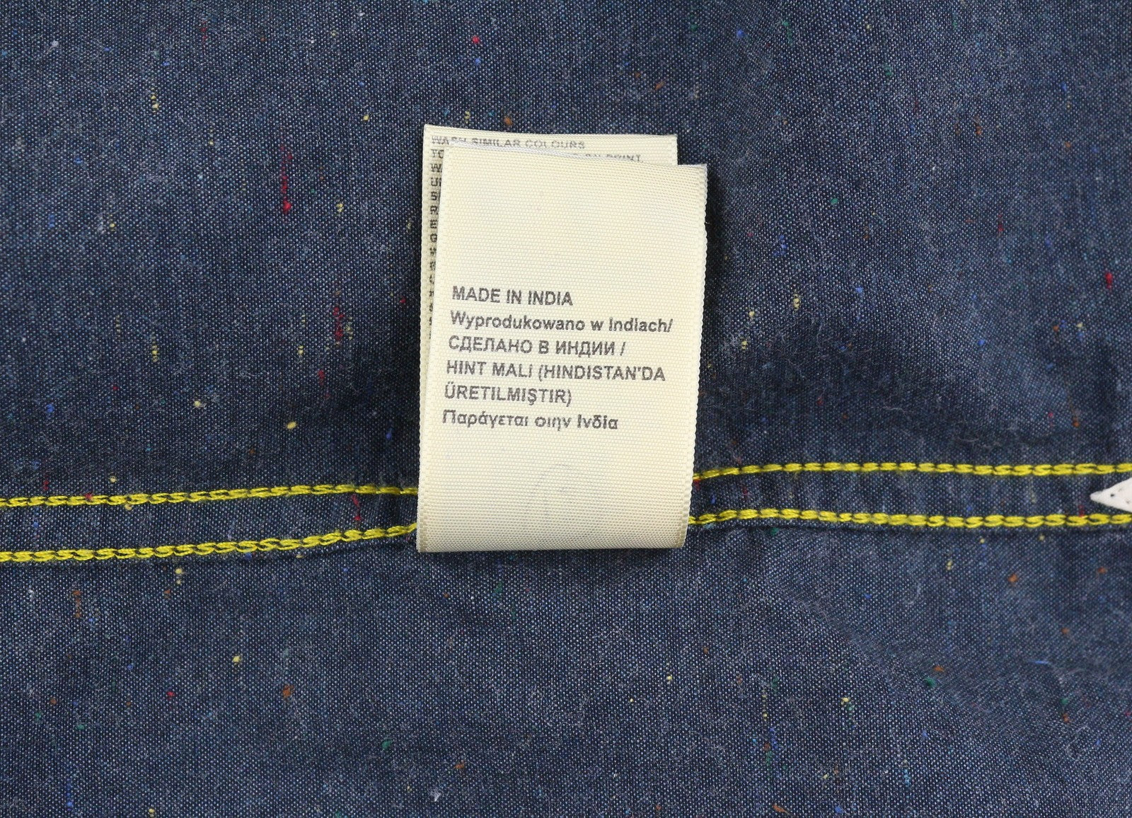 LEE Button Down Men Shirt L Dark Blue Patterned Patch Pocket Front Logo Casual