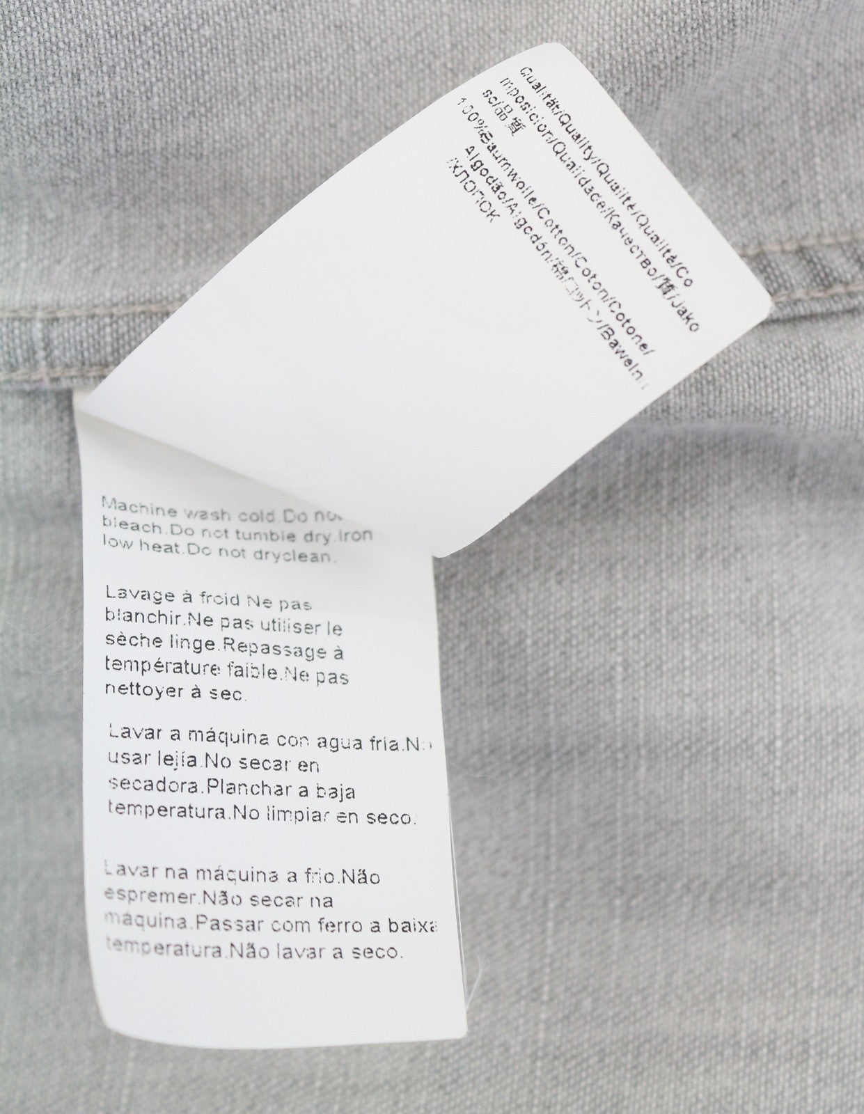 HUGO BOSS EdaE Men Shirt L Light Grey Faded Snap Buttons Spread Neck Western