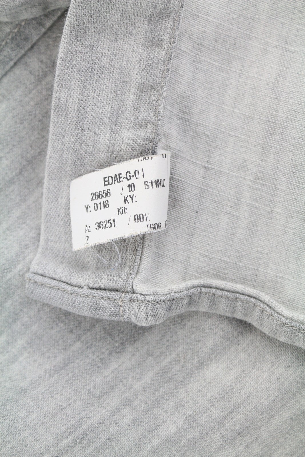 HUGO BOSS EdaE Men Shirt L Light Grey Faded Snap Buttons Spread Neck Western