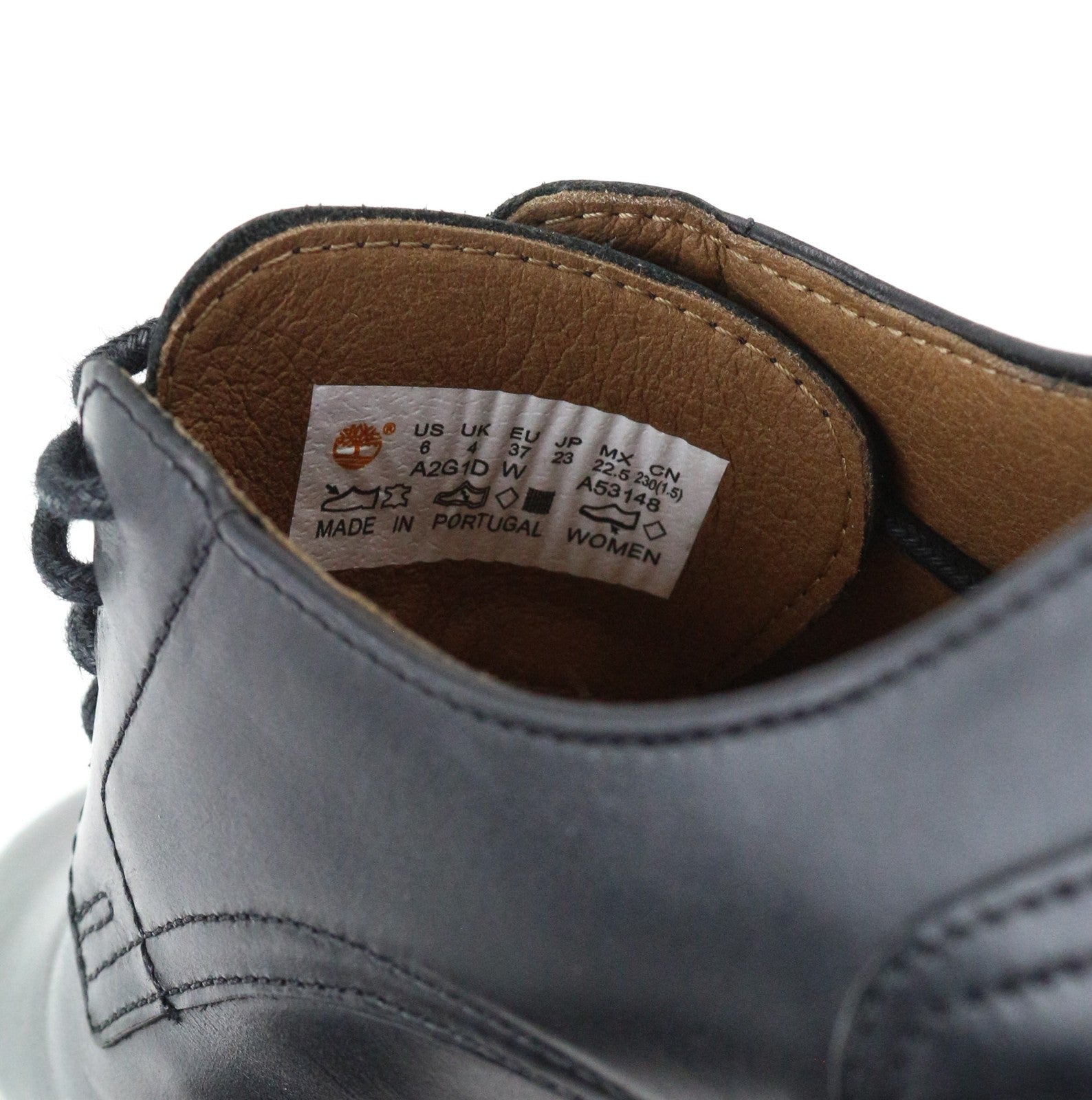 TIMBERLAND A2G1D Women's Shoes UK4 Black Shiny Leather Lace Up Round Toe